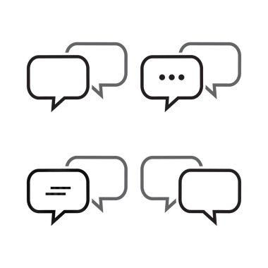 Kabarcık sohbet anahat simgesini şablon vektör eps10