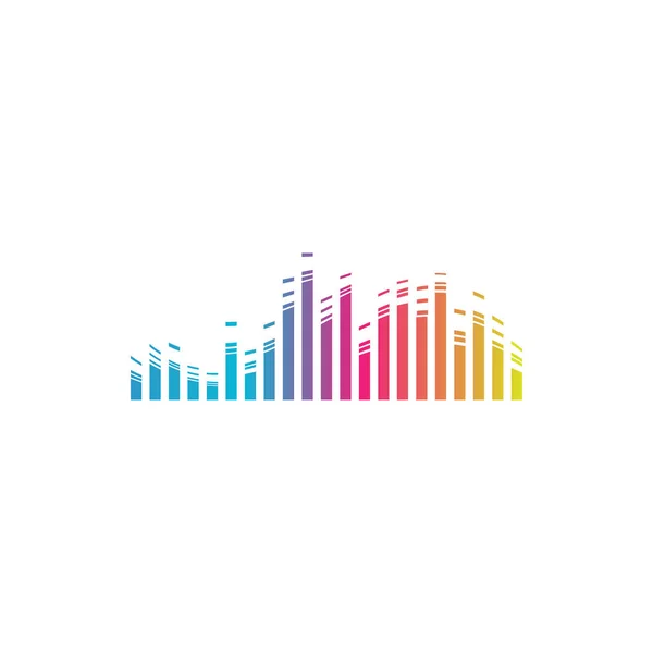 Kolorowy Muzyka Bary Wizualizacja Projektowanie Graficzne Szablonu — Wektor stockowy