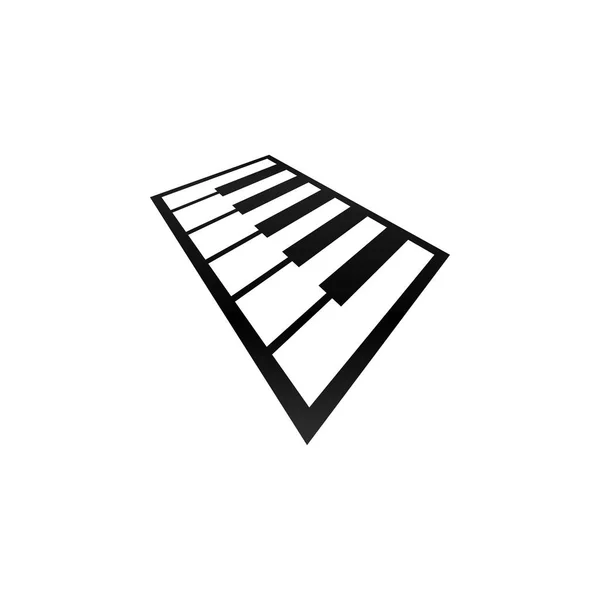 Piano Musica Logo Icona Modello Design — Vettoriale Stock
