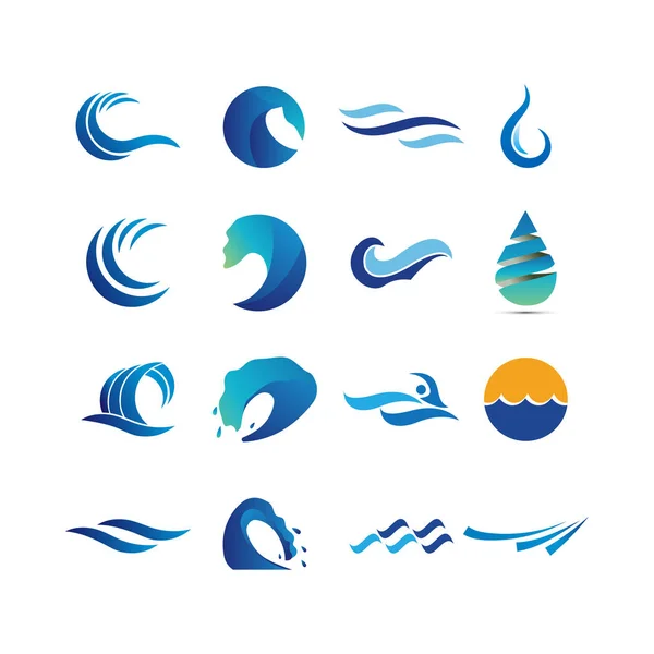 Soyut su dalgalar logo tasarım konsepti topluluğu