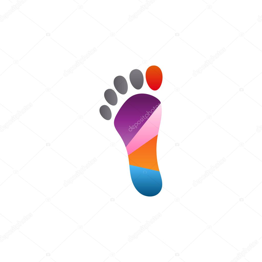 Colorful abstract foot palm icon template vector eps10