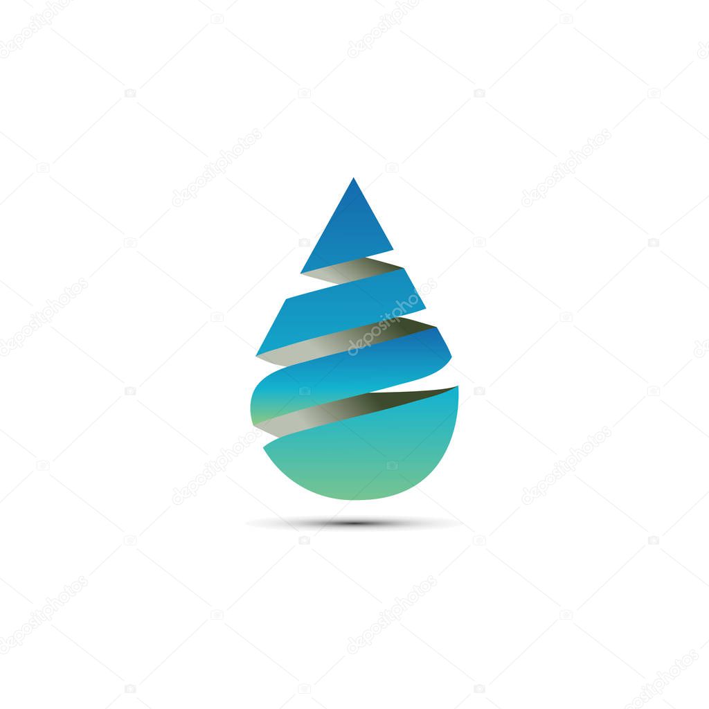 Abstract water waves logo design concept eps10