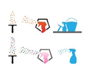 Pencere temizleme hizmeti şablonu vektör topluluğu