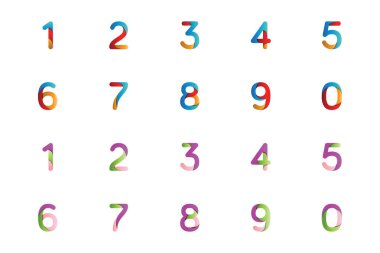 Renkli numara logo simge şablon vektör eps10