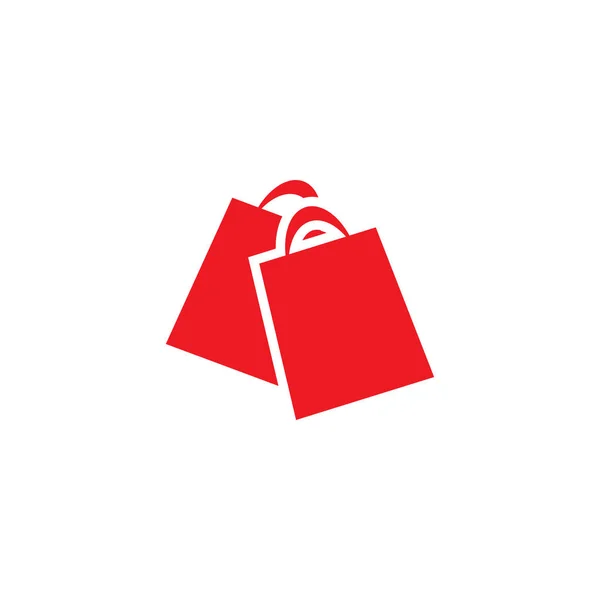 Bolso Compras Rojo Diseño Logotipo Por Menor Plantilla Vector — Archivo Imágenes Vectoriales