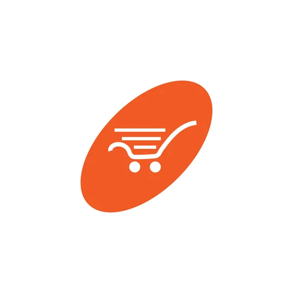 Carrello Shopping Ovale Bianco Logo Retail Design Modello Vettoriale — Vettoriale Stock