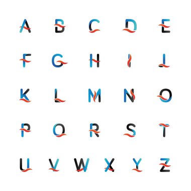 Koleksiyon tam alfabe üzerinden bir z ilk harf logo simge şablon olarak