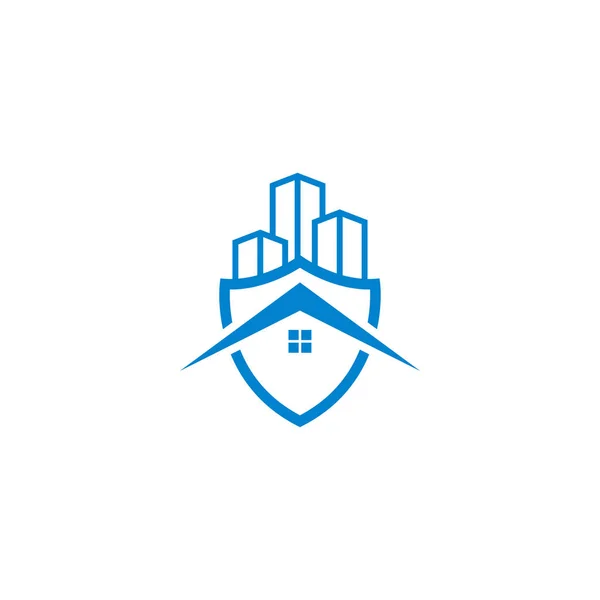 Abstrakta Fastigheter Och Sköld Logo Designelement — Stock vektor