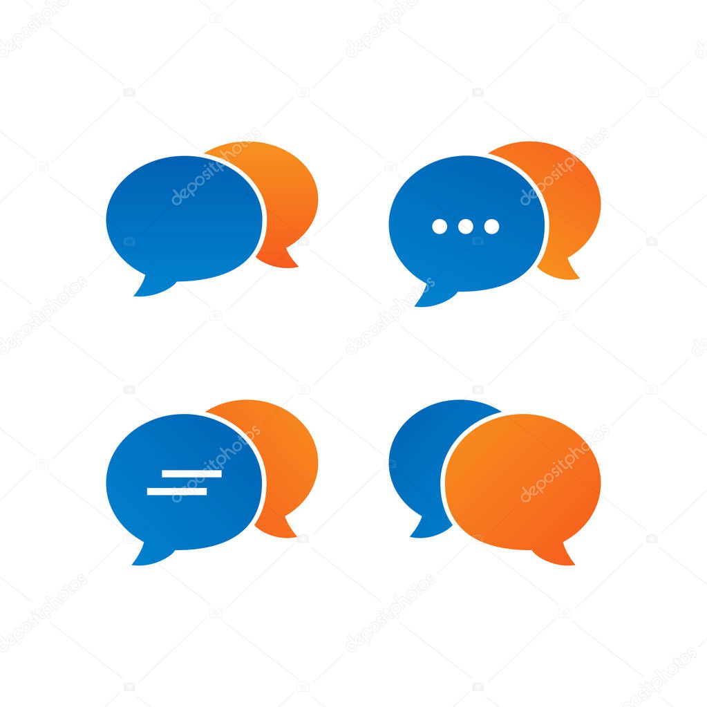 Colorful bubble chat icon pack vector design eps10