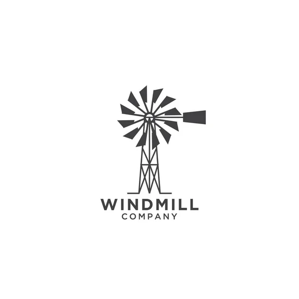 Illustration Des Windmühlen Logo Design Vorlagenvektors — Stockvektor