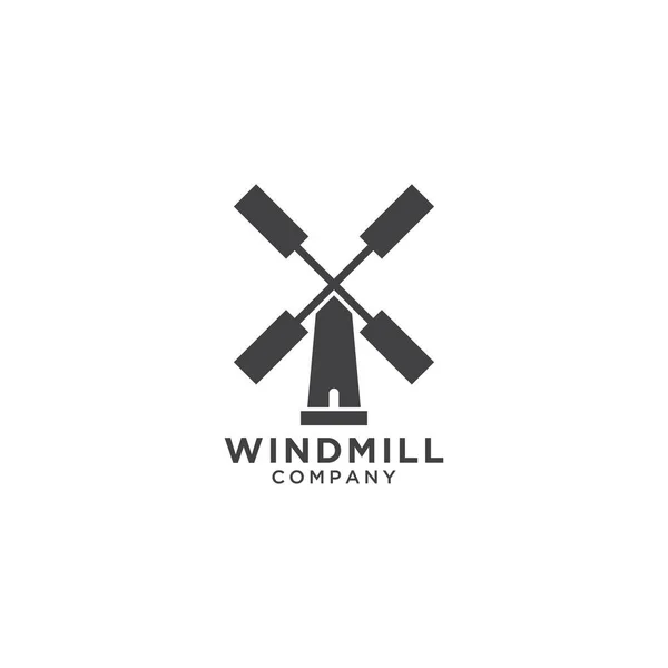 Illustration Des Windmühlen Logo Design Vorlagenvektors — Stockvektor