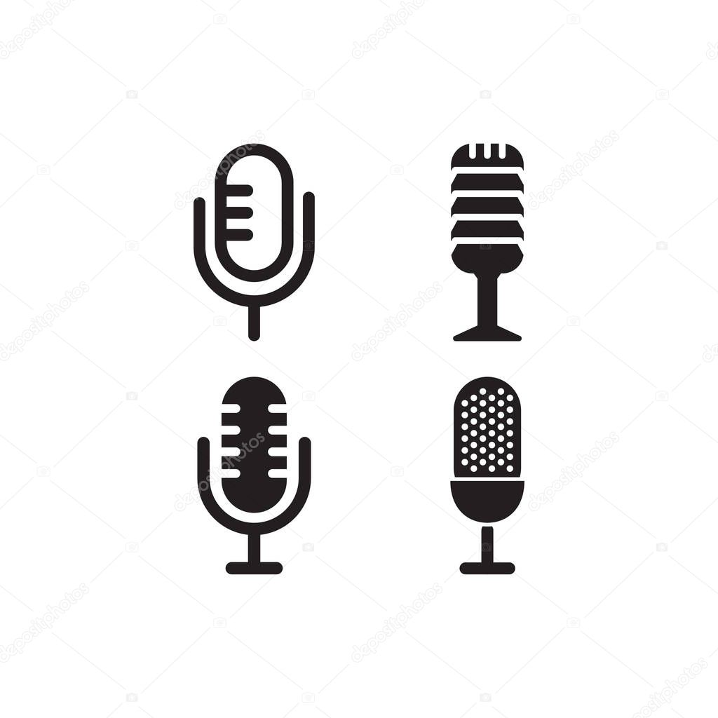 Illustration of microphone logo icon template vector