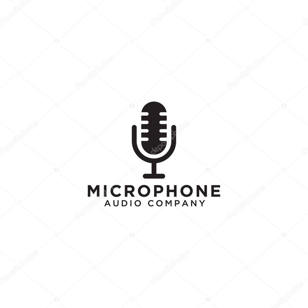 Illustration of microphone logo icon template vector