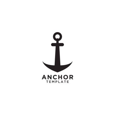 Çapa logo tasarım şablonu vektör çizimi