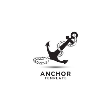 Çapa logo tasarım şablonu vektör çizimi