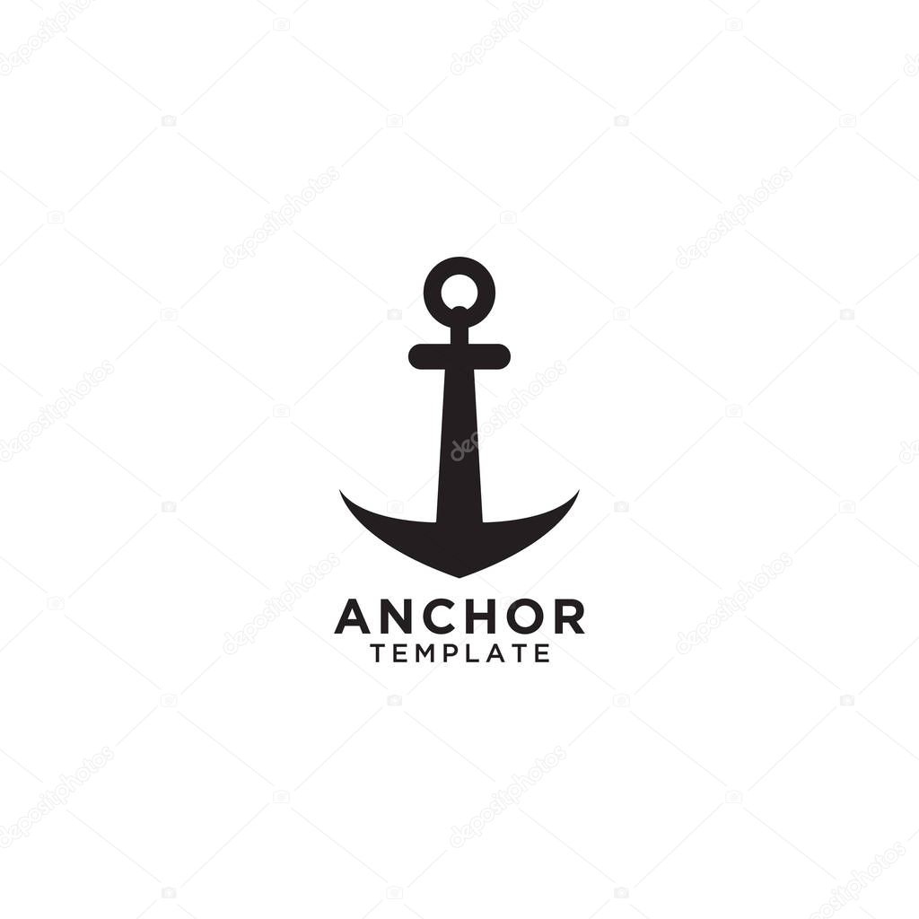 Illustration of anchor logo design template vector