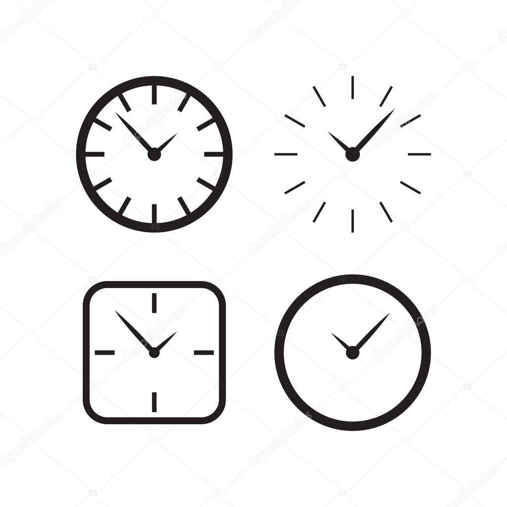 Illustration of wall clock logo design template