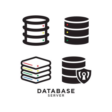 Veritabanı grafik tasarım şablonu vektör çizimi