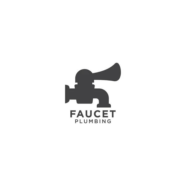 Illustration Faucet Plumbing Logo Design Template — Stock Vector