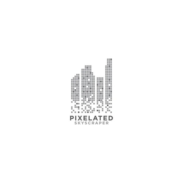 Grattacielo Pixelated Grafica Modello Vettoriale Eps10 — Vettoriale Stock