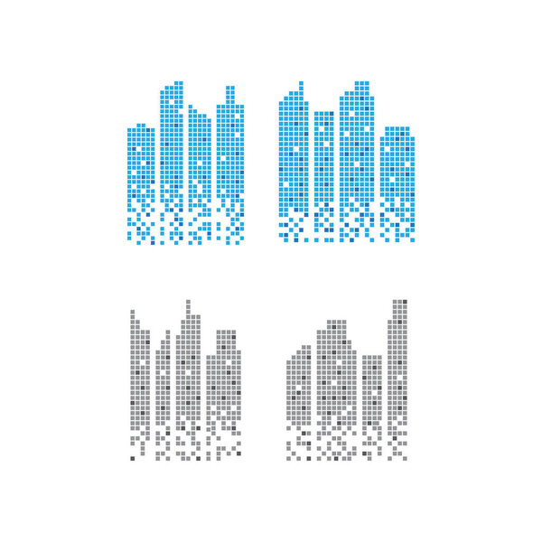 Pixelated skyscraper graphic design template vector eps10