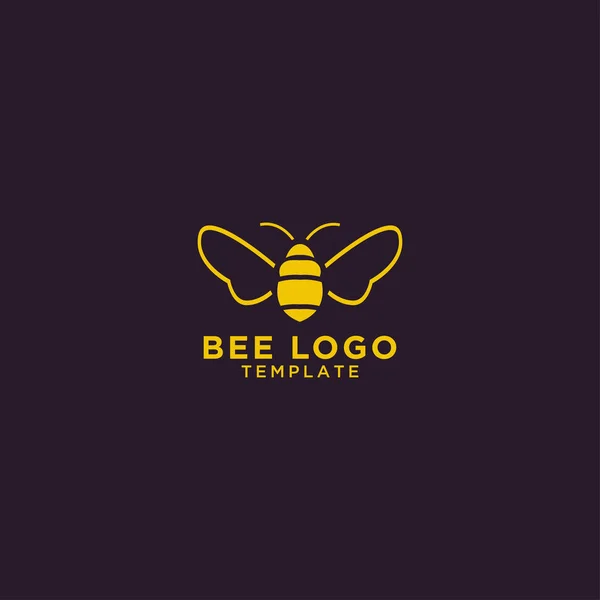 Illustration Bee Logo Design Mall Vektor — Stock vektor