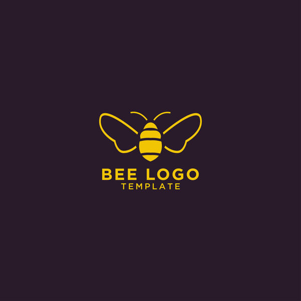 Illustration of bee logo design template vector