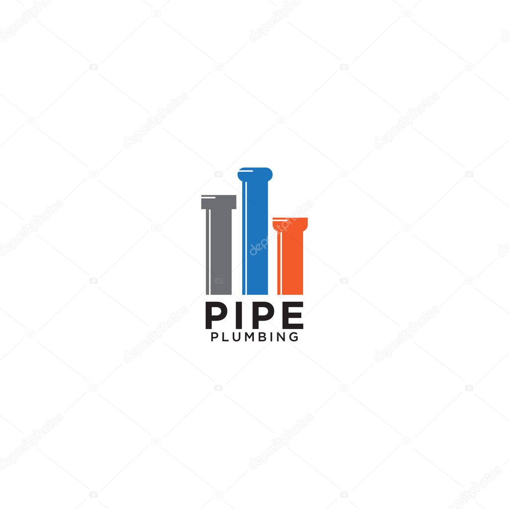 Illustration of pipe plumbing graphic design template