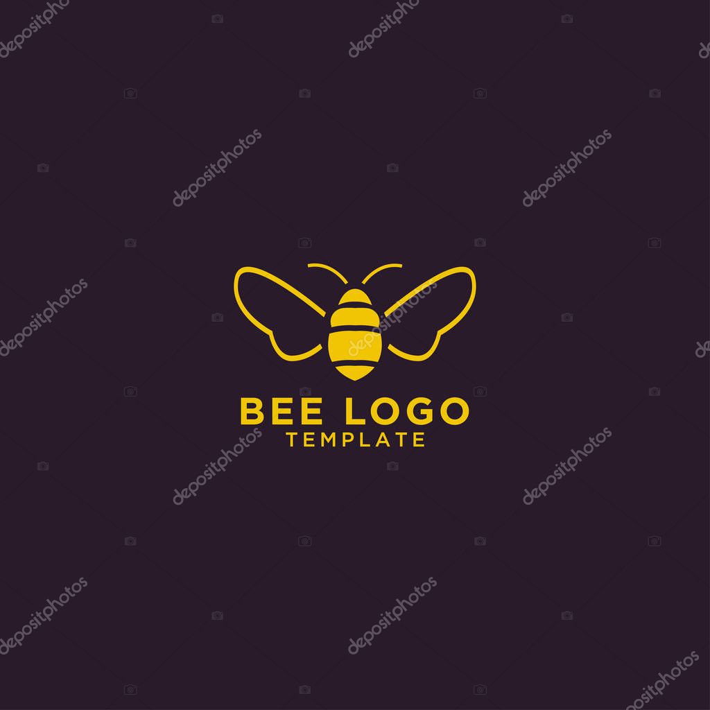 Illustration of bee logo design template vector