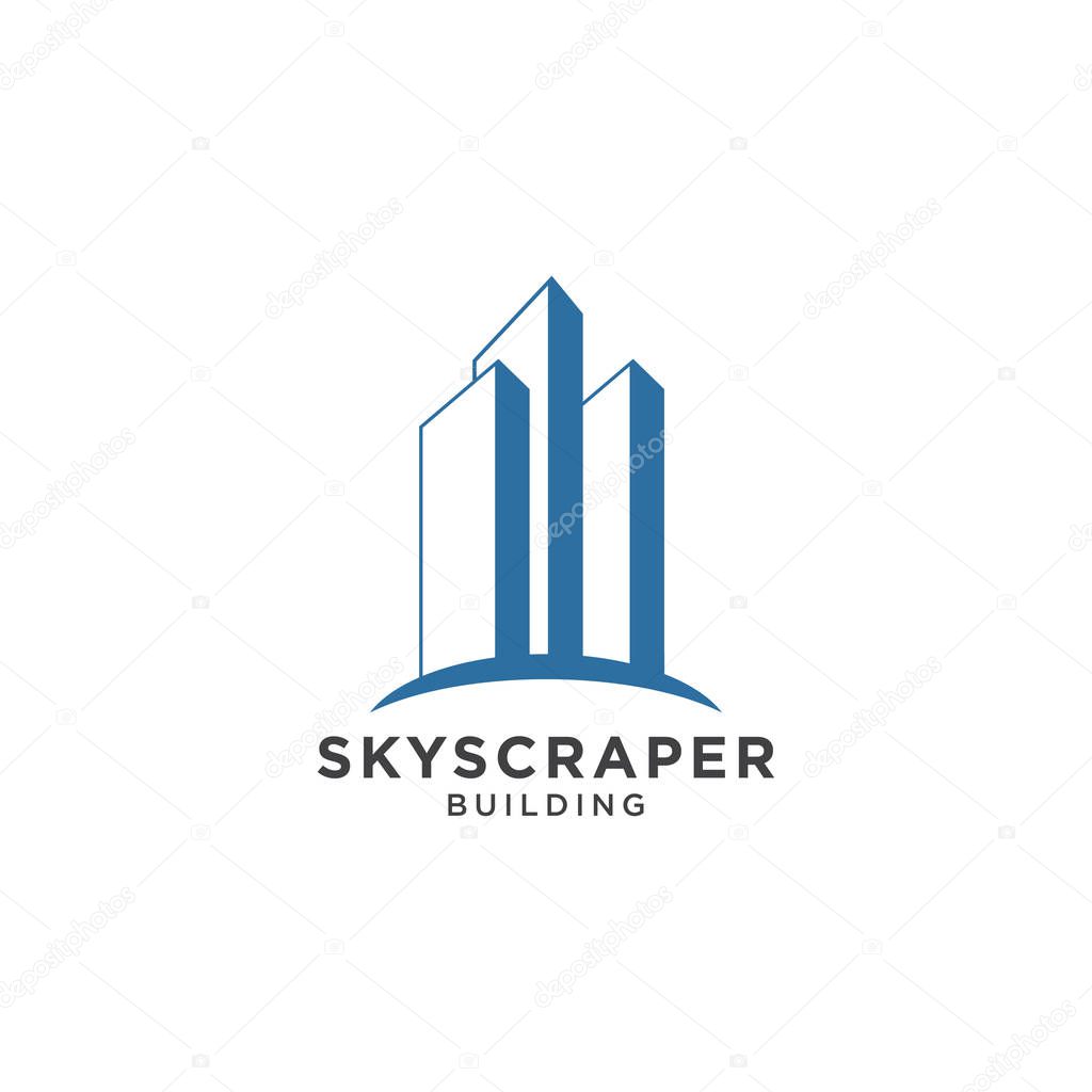 Illustration of skyscraper logo design template vector