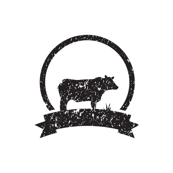 Иллюстрация Вектора Дизайна Логотипа Коровы — стоковый вектор