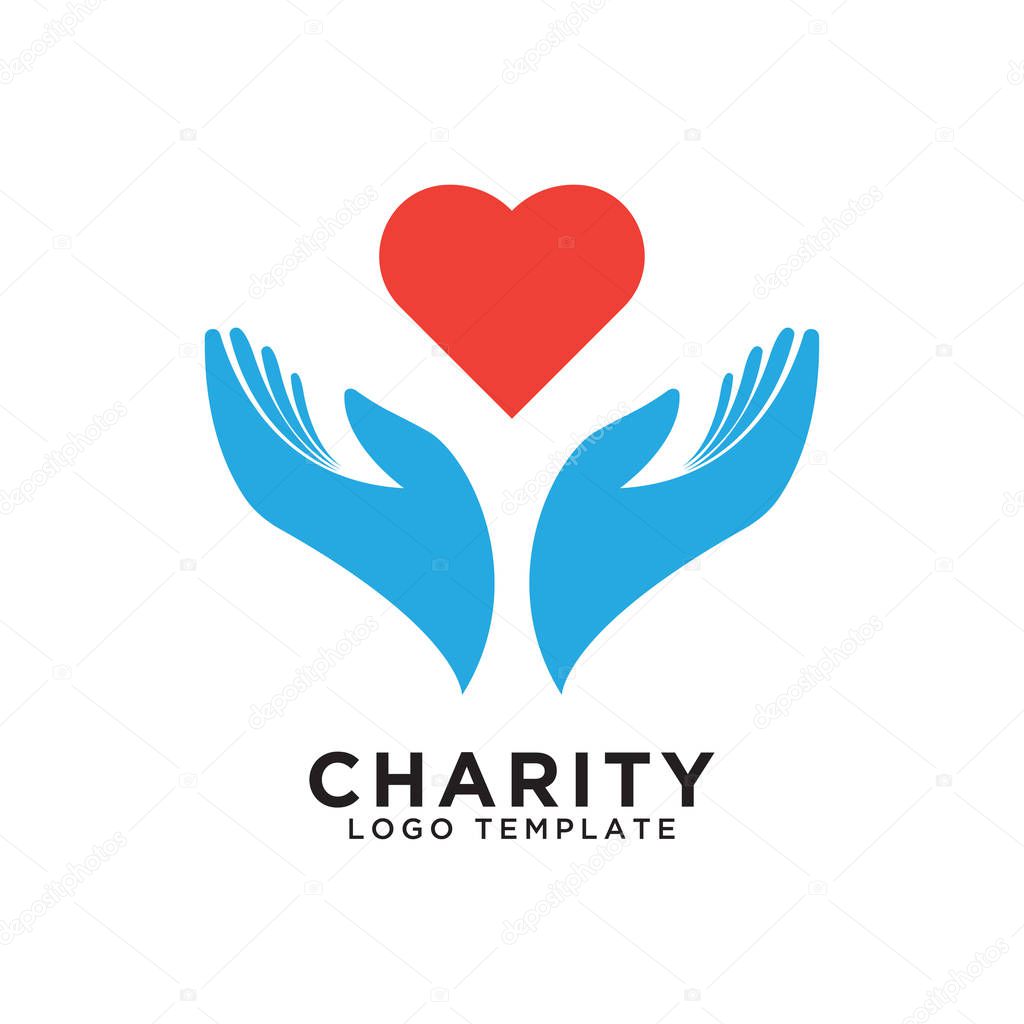 Illustration of charity logo design template vector
