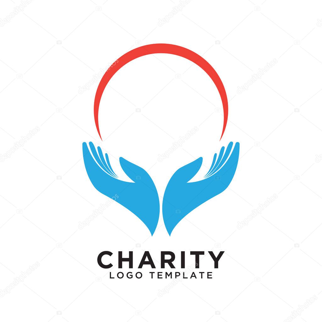 Illustration of charity logo design template vector