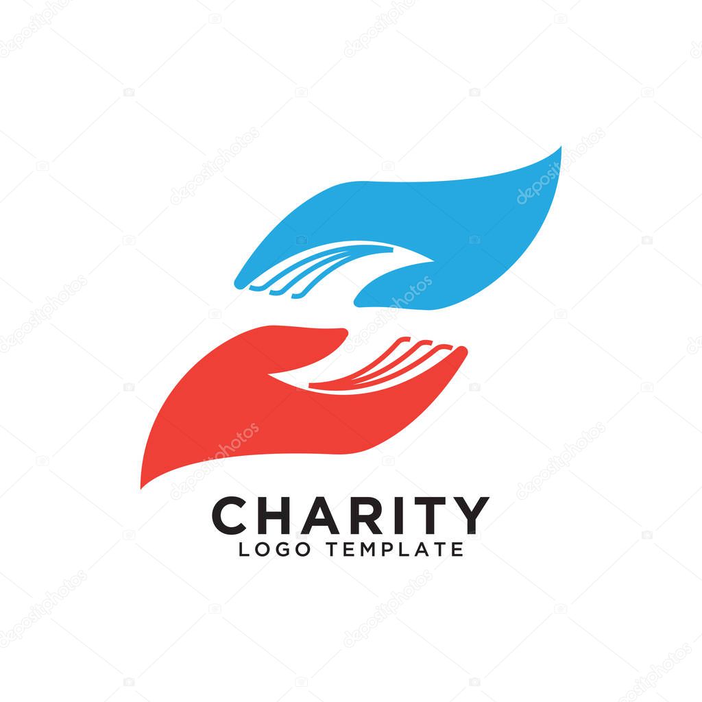 Illustration of charity logo design template vector