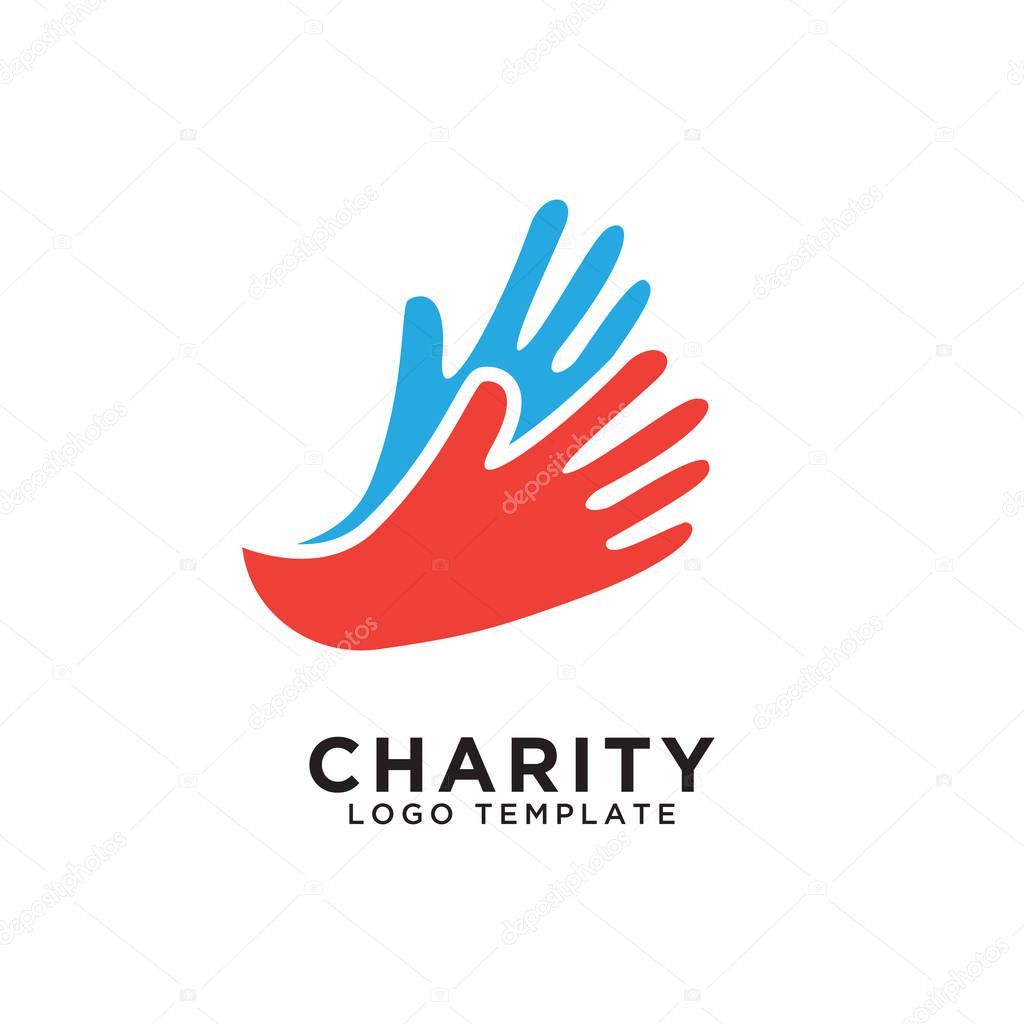 Illustration of charity logo design template vector
