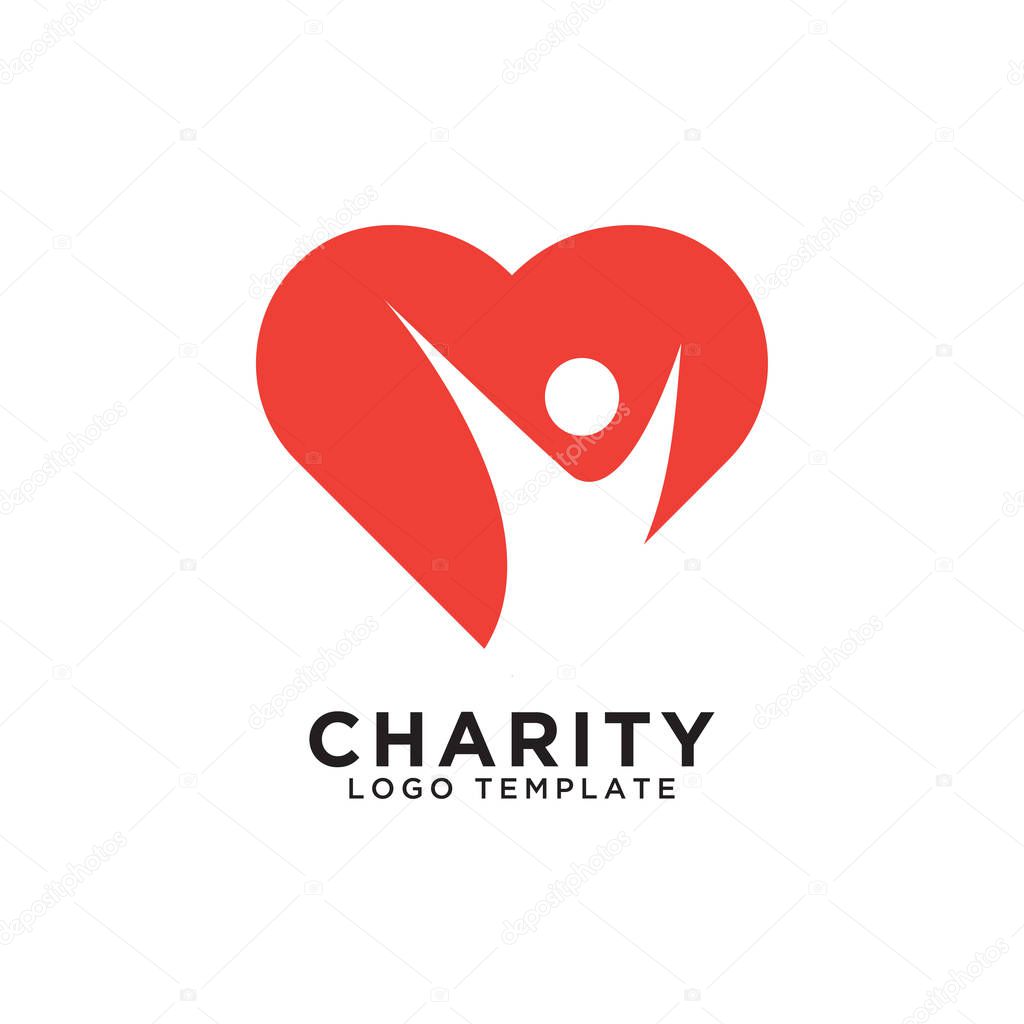 Illustration of charity logo design template vector