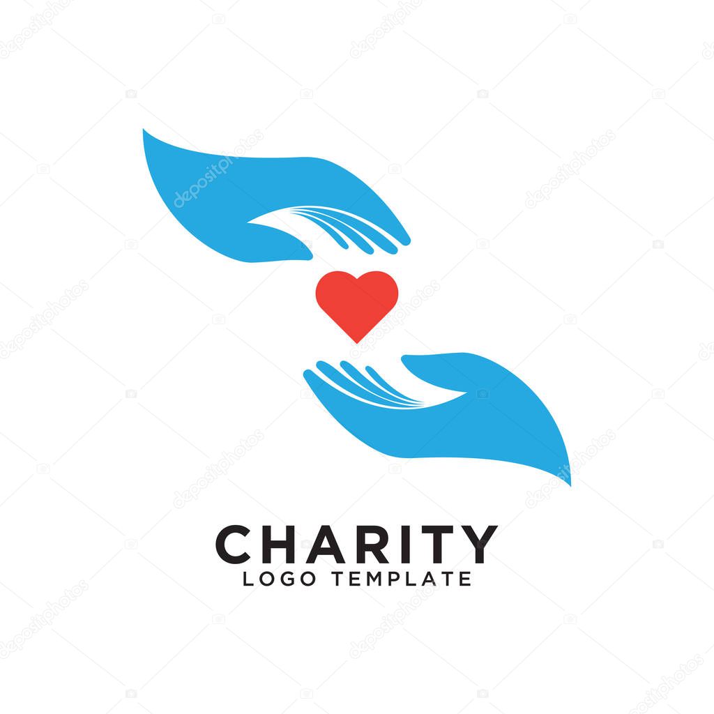 Illustration of charity logo design template vector