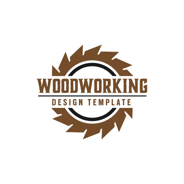 Houtbewerking versnelling logo ontwerp sjabloon vectorelement — Stockvector