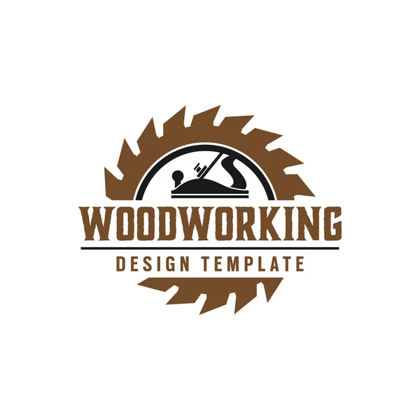 Modèle de conception de logo d'équipement de travail du bois élément vectoriel — Image vectorielle