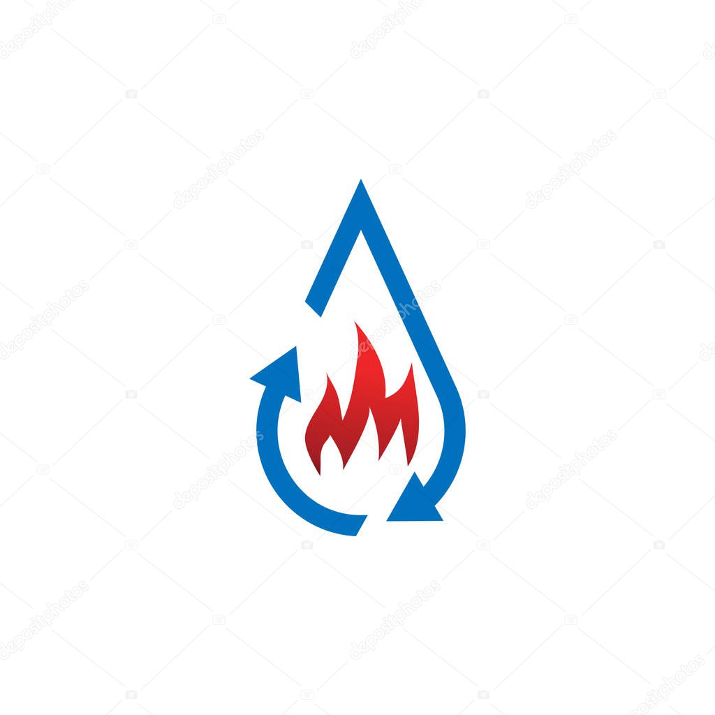Water drop restoration from buning logo template