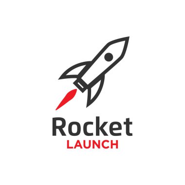 Roket resmi denize indirmek logo tasarım şablonu vektör