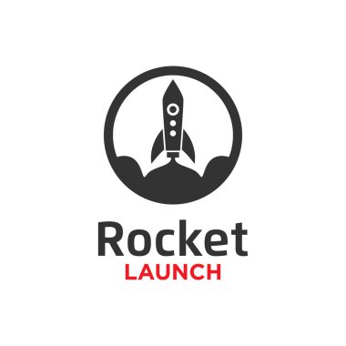 Roket resmi denize indirmek logo tasarım şablonu vektör