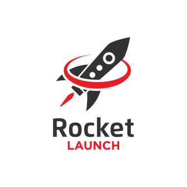Roket resmi denize indirmek logo tasarım şablonu vektör