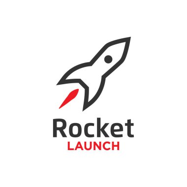 Roket resmi denize indirmek logo tasarım şablonu vektör