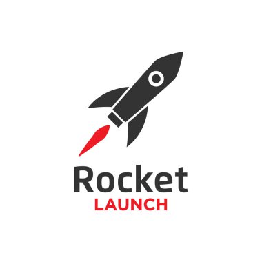 Roket resmi denize indirmek logo tasarım şablonu vektör