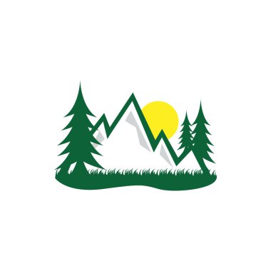 Orman ve dağ grapic tasarım şablonu