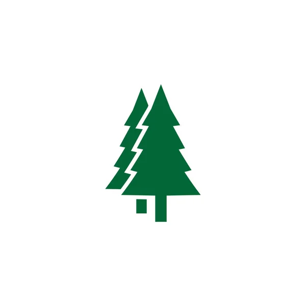 Vetor Modelo Ícone Logotipo Árvore Pinho Verde — Vetor de Stock