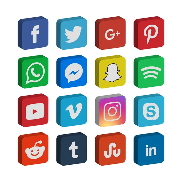 Kolekcja Mediów Społecznościowych Ikony Szablon Wektor — Wektor stockowy