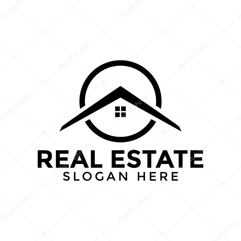 Circle real estate logo icon design template vector