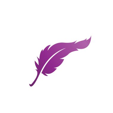 Tüy logo simge tasarım şablonu vektör çizimi